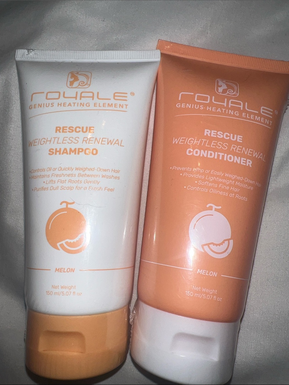 Royale genius heating element weightless renewal shampoo and conditioner